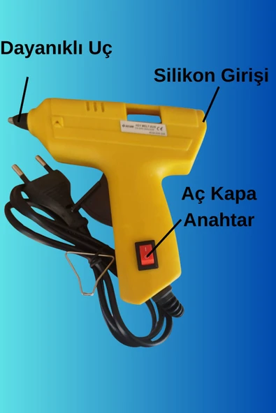 HAFSER 40watt Sıcak Silikon Tabancası 4 Adet Çubuk Silikon Eritme Tabanca Şeffaf Mum Yapıştırıcı - 2