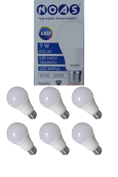 Noas 6 Parça Enerji Tasarruflu 9w Ampul