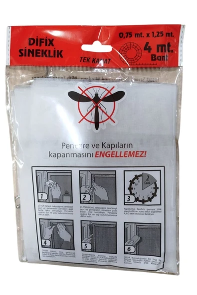 HAFSER 75 x 125 cm Sineklik Tek Kanat Yapıştırma Bantlı