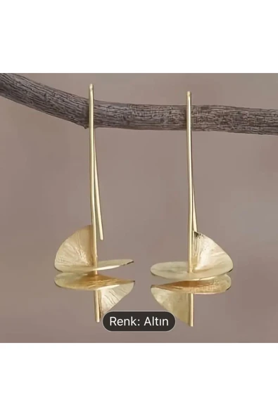 SUNA ALTINSARISI ÇELİK UZANTILI KÜPE