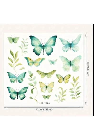 SUNA 3D MİNİMAL KELEBEKLER GEÇİÇİ DÖVME SUYA DAYANIKLI - 3