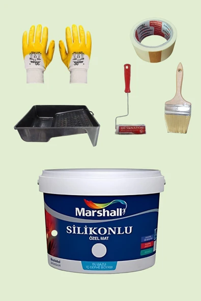 Marshall 5'li Set Silikonlu Özel Mat Iç Cephe Duvar Boyası Buz Beyazı 15-7.5-2.5lt