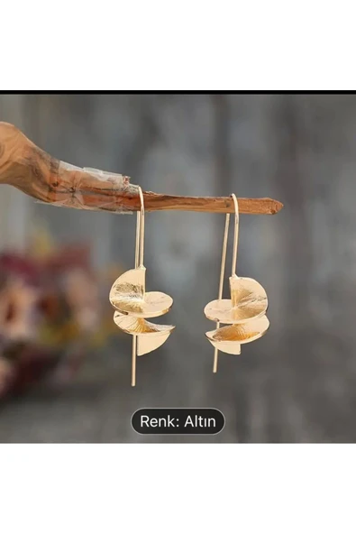 SUNA ALTINSARISI ÇELİK UZANTILI KÜPE - 3