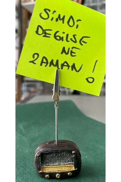 EREN MİNİ RADYO KAHVE POLYESTER KAĞIT TUTUCU NOTLUK-ÇOK ŞIK-SEVİMLİ MİNİ MESAJ GÖNDERİN SEVDİKLERİNİZE - 3
