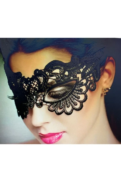 SUNA SİYAH DANTEL MASKE - 2