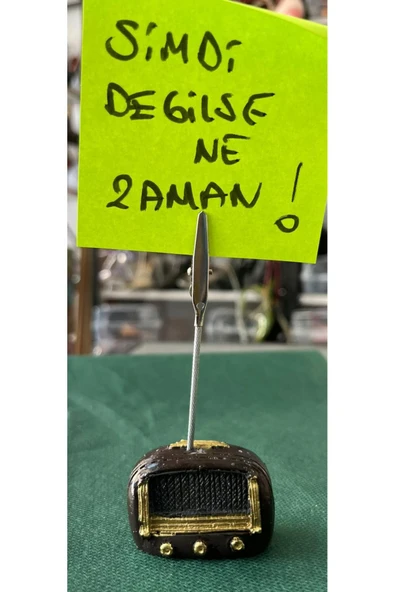 EREN MİNİ RADYO KAHVE POLYESTER KAĞIT TUTUCU NOTLUK-ÇOK ŞIK-SEVİMLİ MİNİ MESAJ GÖNDERİN SEVDİKLERİNİZE