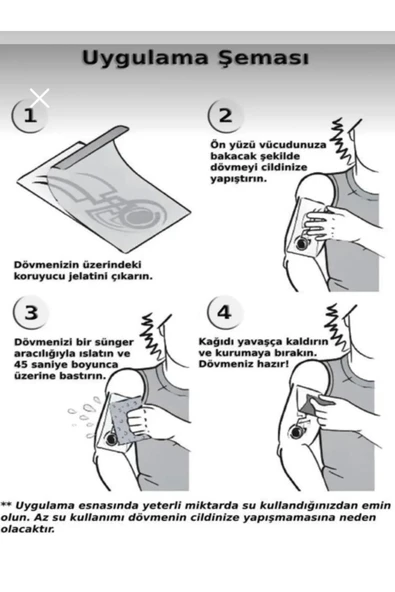 SUNA 3d Orta Boy Üni̇sex Geçi̇ci̇ Dövme - 2