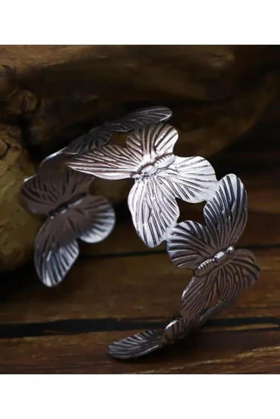 YEBİİ ohem Tarzı Çiçek Şeklinde Açık Manşet Bilezik, Vintage Metal Bilezik, Moda Günlük Kullanım Aksesuarı - 2