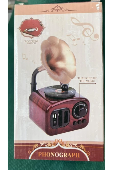 YAKUT GRAMAFON MÜZİK KUTUSU-KURMALI- OTOMATİK-NOSTALJİ- HEDİYE-Bİ TATLI SU-KLASİK MELODİLİ - 6