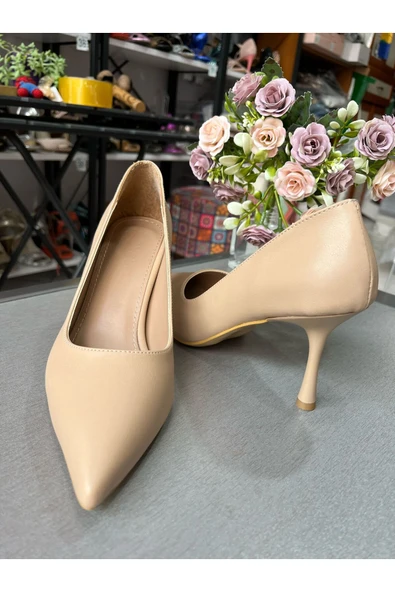 BYSLÇ SHOES NUD TEN STİLLETTO SİVRİ BURUN YENİ SEZON 9 CM TOPUK BOYU - 2