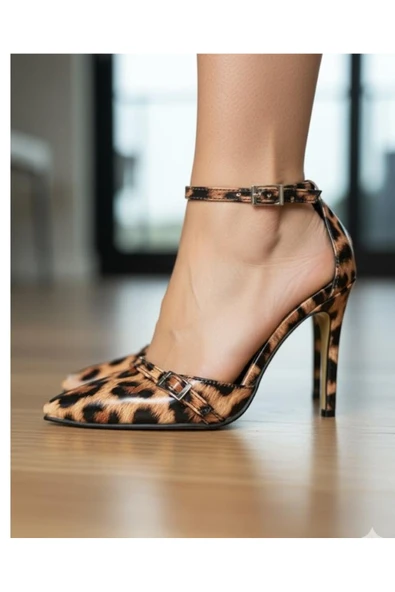 SUNA LEOPAR TREND MODEL KADIN TOPUKLU AYAKKABI ürün görseli 1