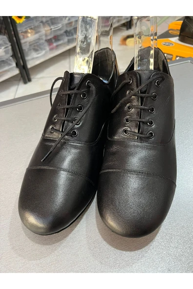 bitangosu SİYAH GERÇEK DERİ YENİ KALIP MASKARATLI ÇARIKMODEL 1 CM TOPUKLU ERKEK TANGO DANS VE SALON AYAKKABISI ürün görseli