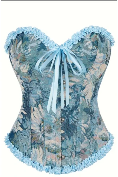 SUNA MAVİ RÖNASAS KORSELİ BUSTİYER - Resim 4