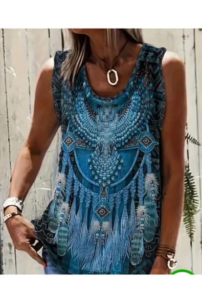 SUNA BİLGE BAYKUŞ ETNİK DESEN TİŞÖRT ürün görseli