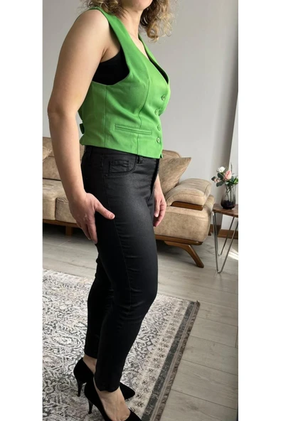 Consept Koyu Fıstık Yeşili Yelek - Resim 3