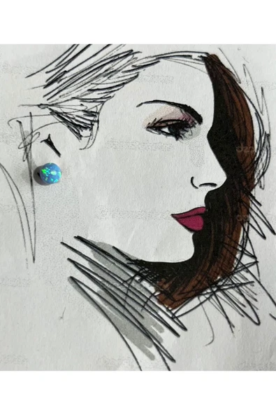 SUNA OPAL TAŞ MİNİ GÜMÜŞ KÜPE- KUTULU - 2