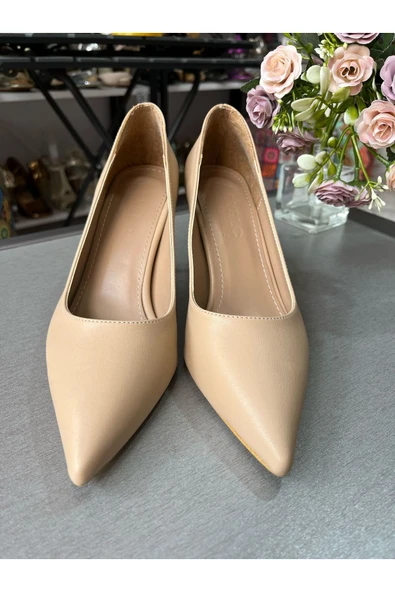BYSLÇ SHOES NUD TEN STİLLETTO SİVRİ BURUN YENİ SEZON 9 CM TOPUK BOYU - 4