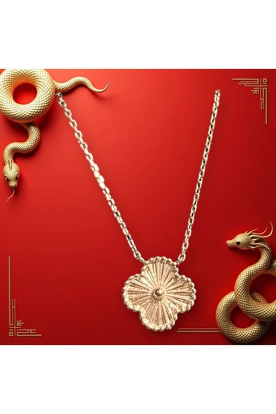 SUNA YONCA ROSE KAPLAMA 925 AYAR GÜMÜŞ KOLYE-KUTULU - 3