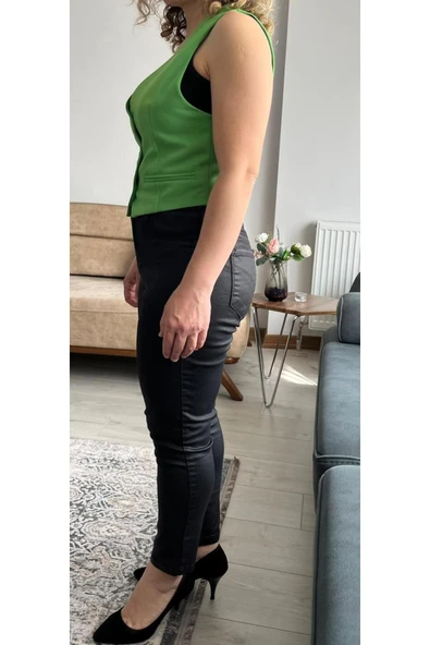 Consept Koyu Fıstık Yeşili Yelek - Resim 4