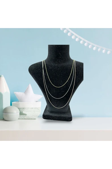 SUNA 3 LÜ TAKIM İNCE 925 AYAR GÜMÜŞ KOLYE - 2