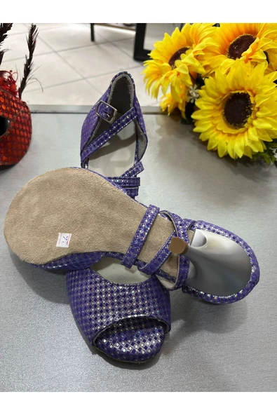 SUNA AÇIK MOR  8,5 CM 13 PONT TANGO, DANS VE ABİYE AYAKKABISI - 6