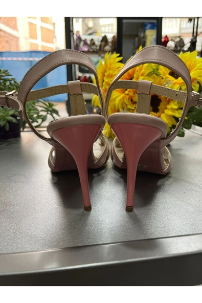 SUNA PUDRA PEMBE MİRADA MODEL 8,5 CM 13 PONT TANGO, DANS VE ABİYE AYAKKABISI - 5