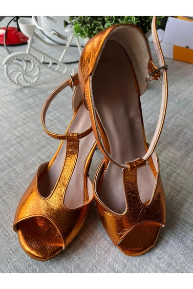 SUNA TANGO AYAKKABISI KADIN 8,5 CM (13 PONT)  T MODEL DERİ ÖZEL ÜRETİM - 4