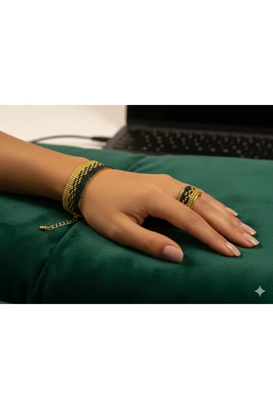 SUNA MİYUKİ PETROL BİLEKLİK-YÜZÜK SET - Resim 3