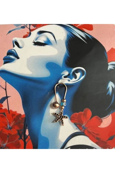 SUNA SİYAHMİNİTAŞLI KANCALI GÜMÜŞ KAPLAMA KÜPE