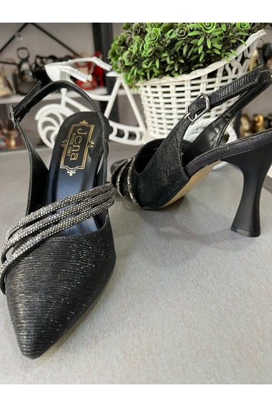 JENA ÇİZGİ KABARTMALI, YANDAN 3 SİM İPLİ DOKU RAHAT KADEH TOPUK SALON VE ABİYE AYAKKABISI 2025 MODEL - Resim 2