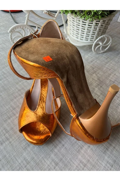 SUNA TANGO AYAKKABISI KADIN 8,5 CM (13 PONT)  T MODEL DERİ ÖZEL ÜRETİM - 1