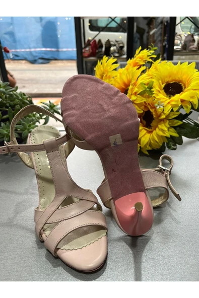 SUNA PUDRA PEMBE MİRADA MODEL 8,5 CM 13 PONT TANGO, DANS VE ABİYE AYAKKABISI - 4