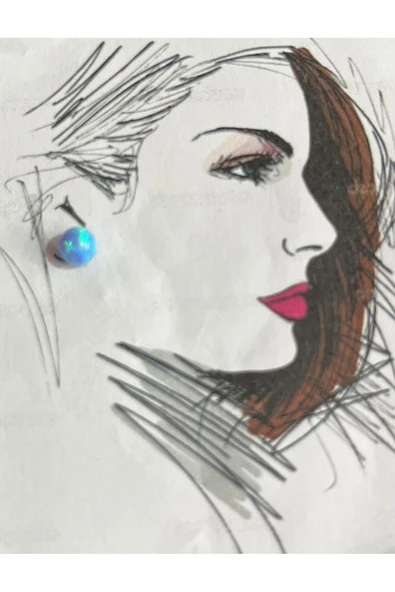 SUNA OPAL TAŞ MİNİ GÜMÜŞ KÜPE- KUTULU