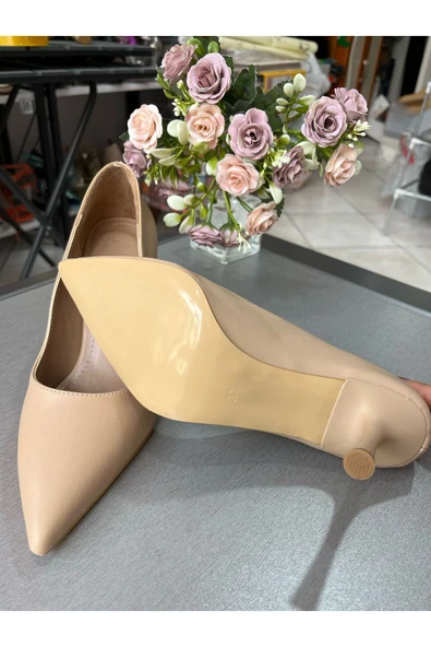 BYSLÇ SHOES NUD TEN STİLLETTO SİVRİ BURUN YENİ SEZON 9 CM TOPUK BOYU - 5
