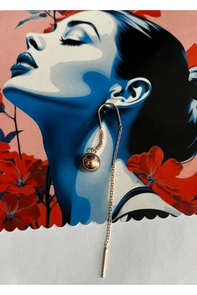 SUNA ALTINTOP UZUN ZİNCİRLİ GÜMÜŞ KÜPE- KUTULU - 5