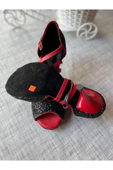 SUNA TANGO DANS AYAKKABISI ARKASI KAPALI BİLEK BAĞLI 8,5 CM (13 PONT) DERİ ÖZEL TASARIM - Resim 5