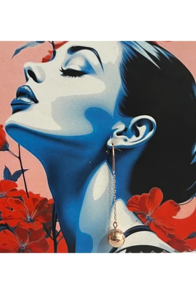 SUNA ALTINTOP UZUN ZİNCİRLİ GÜMÜŞ KÜPE- KUTULU - 4