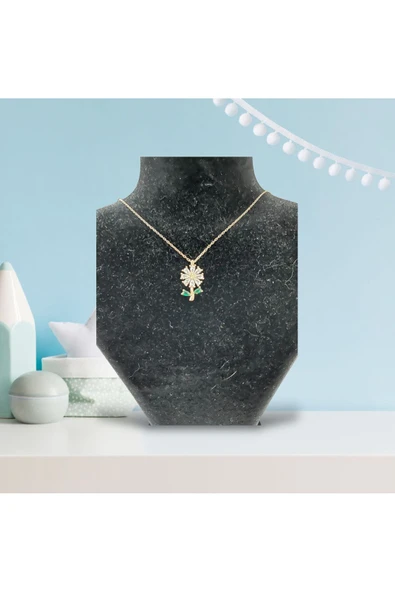 SUNA 8 YAPRAKLI KRİSTAL ŞANS BENİMLE 925 AYAR GÜMÜŞ KOLYESİ