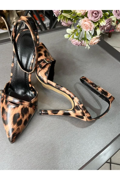 SUNA LEOPAR TREND MODEL KADIN TOPUKLU AYAKKABI - 4
