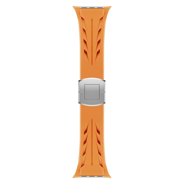 Apple Watch 10 46mm KRD-127 Metal Tokalı Silikon Kordon - 5