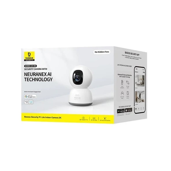 Baseus Security P1 Lite Indoor 2k 3mp Wi-Fi Güvenlik Kamerası Aı Algılama, 8x Zoom, Alexa ve Google Uyumlu - 8