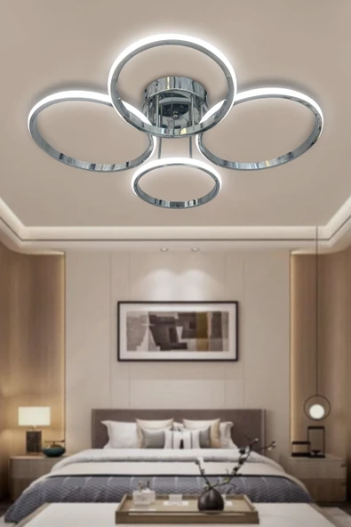 Negro 4'Lü Plafonyer Led Avize - Resim 3