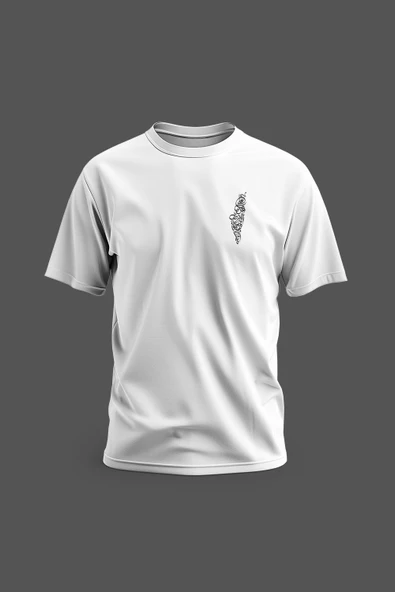 Kısa Kollu Yanlı Küçük Arapça Atasözü Filistin Haritası Şekli Dijital Baskılı Unisex S - 2xl T300014 - 3