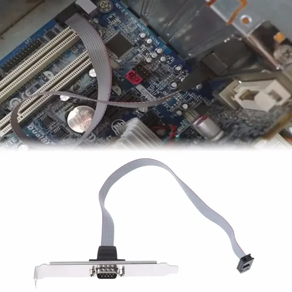 2. EL Seri 9 Pin Db9 RS232 Anakart Com Bağlantı Noktası Şerit Kablo Konnektör - 3