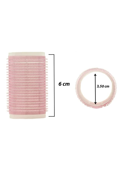 GLORİA Saça Yapışan 6 Adet Cırtlı Bigudi Orta Boy Çap 3,5 cm - 56002 - 2