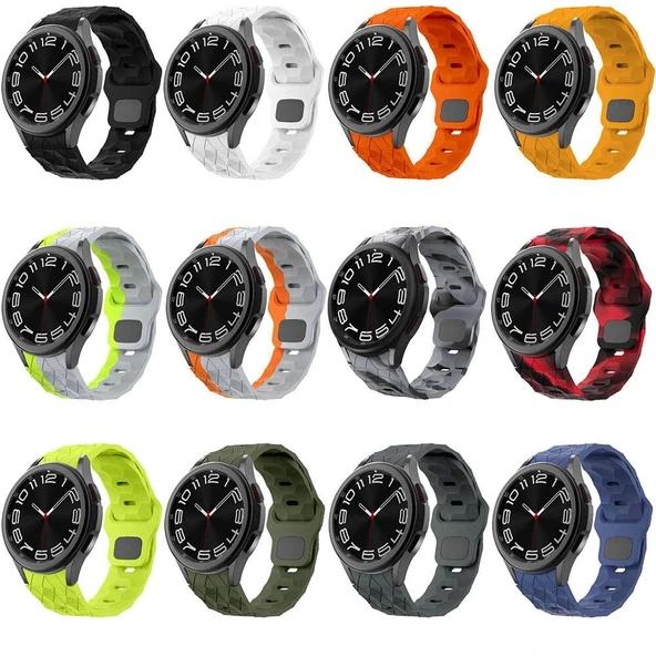 Galaxy Watch 6 44mm Zore KRD-116 20mm Futbol Desenli Spor Tasarımlı Silikon Kordon - 4