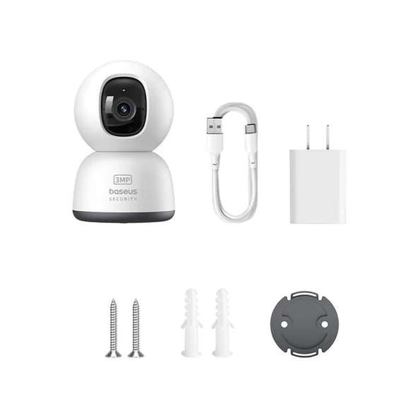 Baseus Security P1 Lite Indoor 2k 3mp Wi-Fi Güvenlik Kamerası Aı Algılama, 8x Zoom, Alexa ve Google Uyumlu - 6