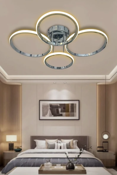 Negro 4'Lü Plafonyer Led Avize - Resim 4