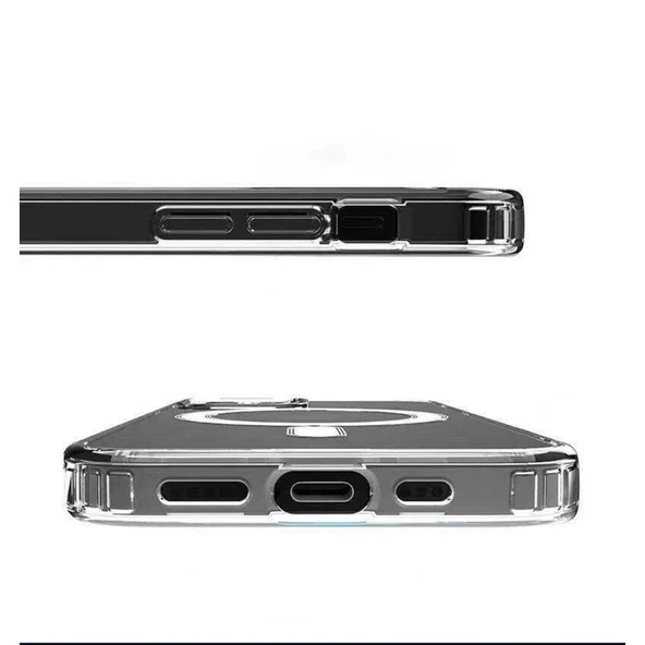 iPhone Uyumlu 13 Pro Max Kılıf Şeffaf Magsafe Kapak Renksiz - 3