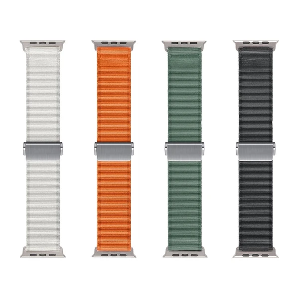 Apple Watch 44mm Zore KRD-123 Naylon Kumaş Hasır Örgülü Kordon - 2